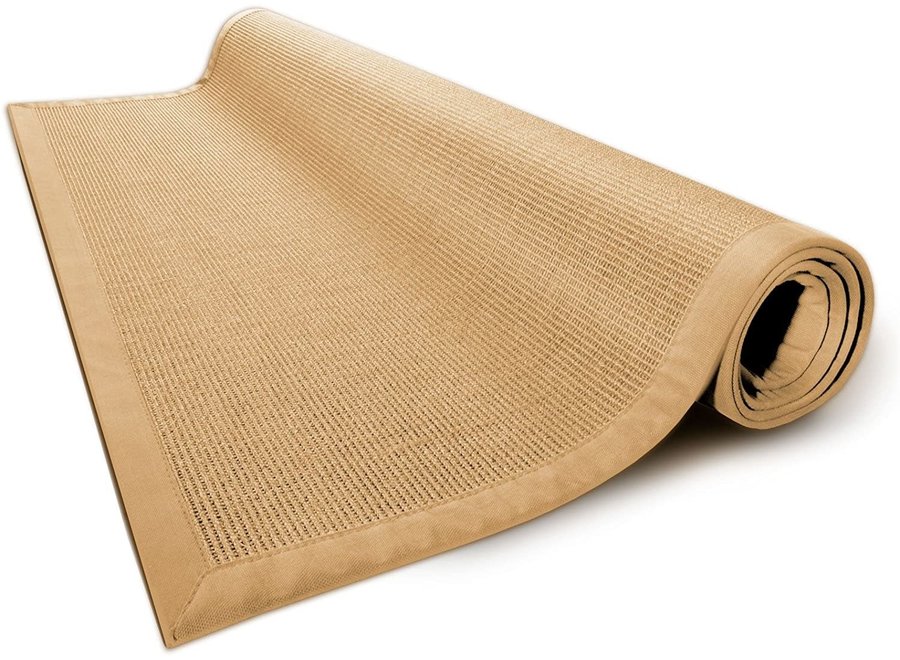 Alfombra Oriental Hecha a Mano de Bambú Natural Antideslizante L180xA120cm