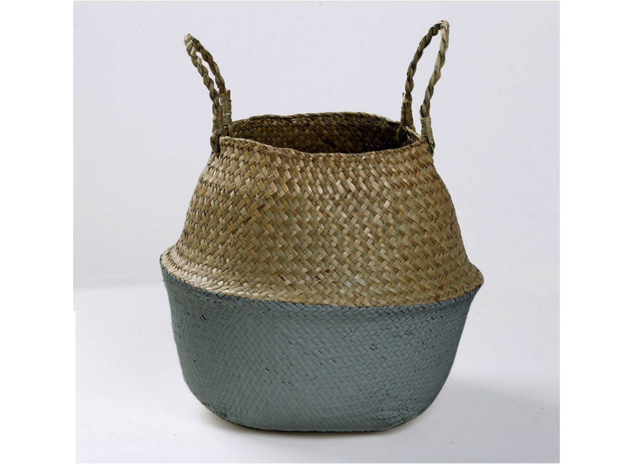 Oriental Basket Handmade Natural Seaweed Set/4 Dia.35/26/22/13 x H31/23/19/12.5cm Grey