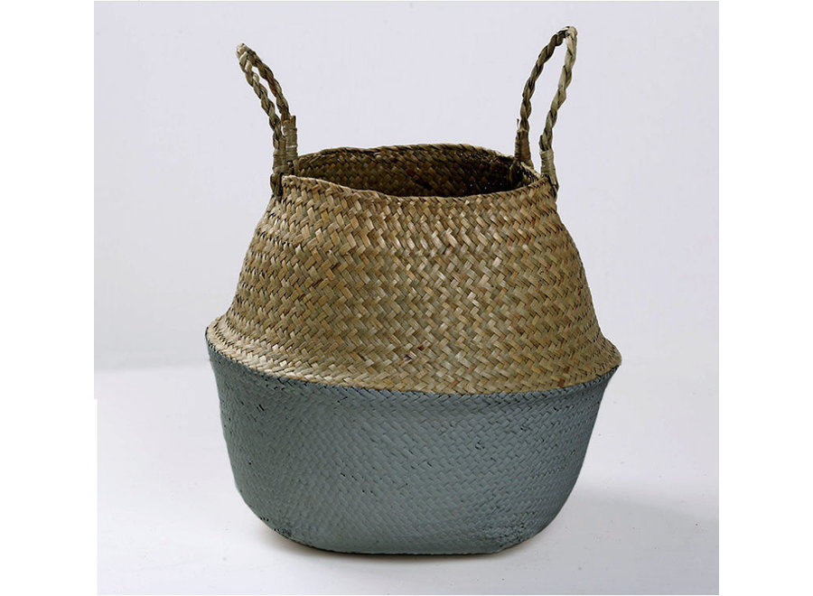 Panier Oriental Ensemble Algues Naturelles Fait Main Set/4 Dia.35/26/22/13 x H31/23/19/12.5cm Gris