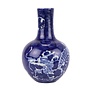 Vase Chinois Bleu Blanc Porcelaine Dragon D15xH23cm