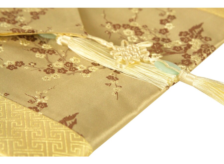 Fine Asianliving Chinese Table Runner 33x190cm Blossoms Beige