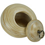 Storage Pot with Lid Bamboo 8 inch Handmade in Thailand White