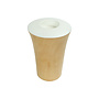 Japandi Candle Holder Mangowood Handmade White D11xH15cm