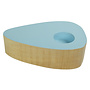 Japandi Candle Holder Mangowood Handmade Blue