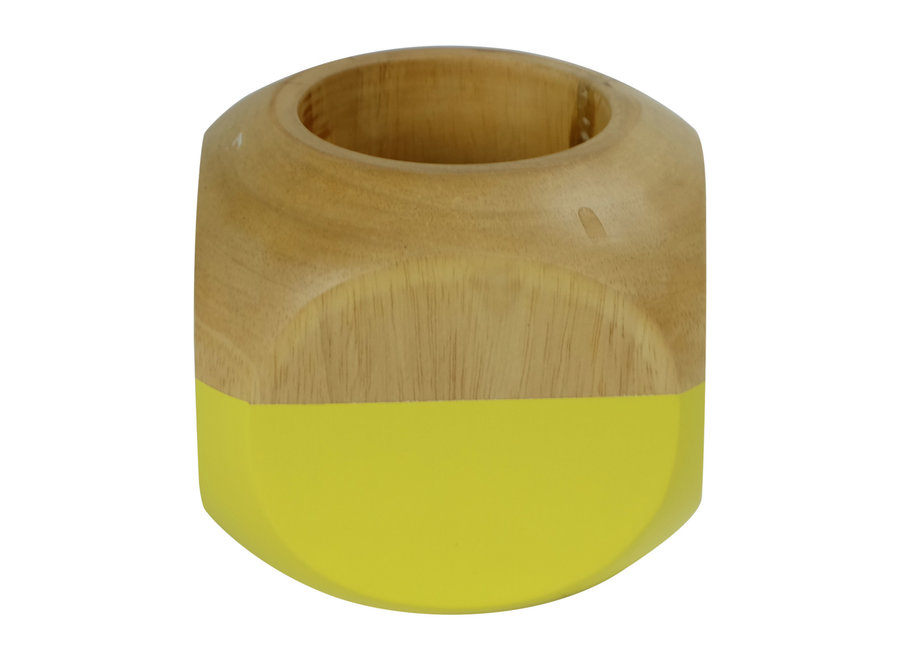 Fine Asianliving Tea Light Holder Mango Wood Yellow