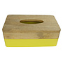 Boîte de Mouchoirs Bois de Manguier Jaune Fait Main en Thaïlande L27xP16xH10cm