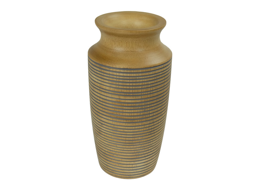 Vase en Bois de Manguier Gris Fait Main en Thaïlande