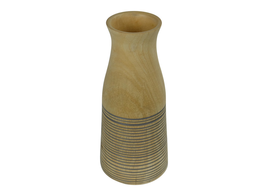 Vase en Bois de Manguier Gris Fait Main en Thaïlande