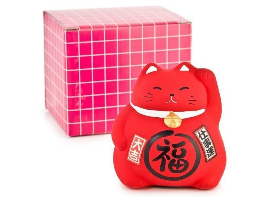 Lucky Cat Maneki Neko Red - Work