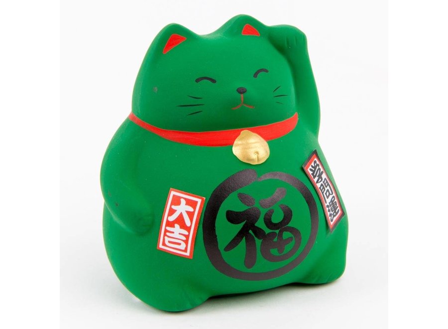 Lucky Cat Money Box Green - Study