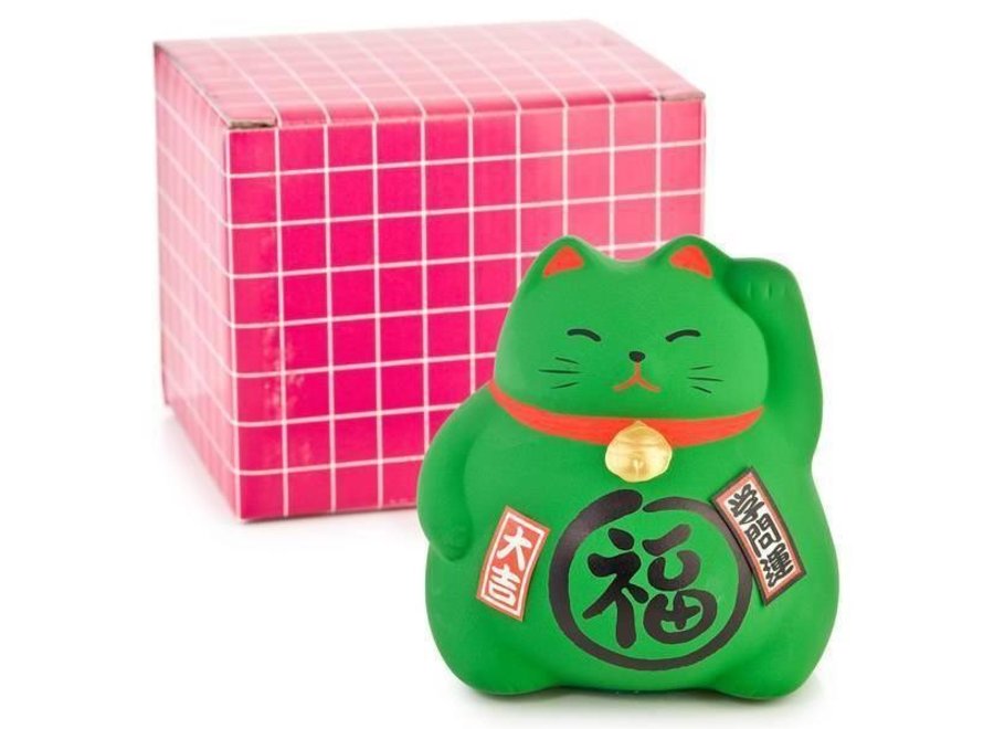 Lucky Cat Money Box Green - Study