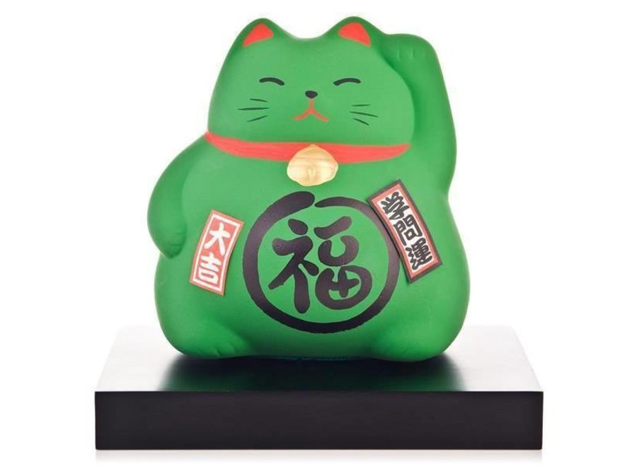 Fine Asianliving Lucky Cat Money Box Green - Study