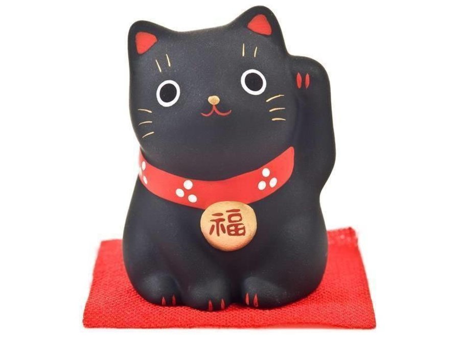 Fine Asianliving Lucky Cat Maneki Neko Black