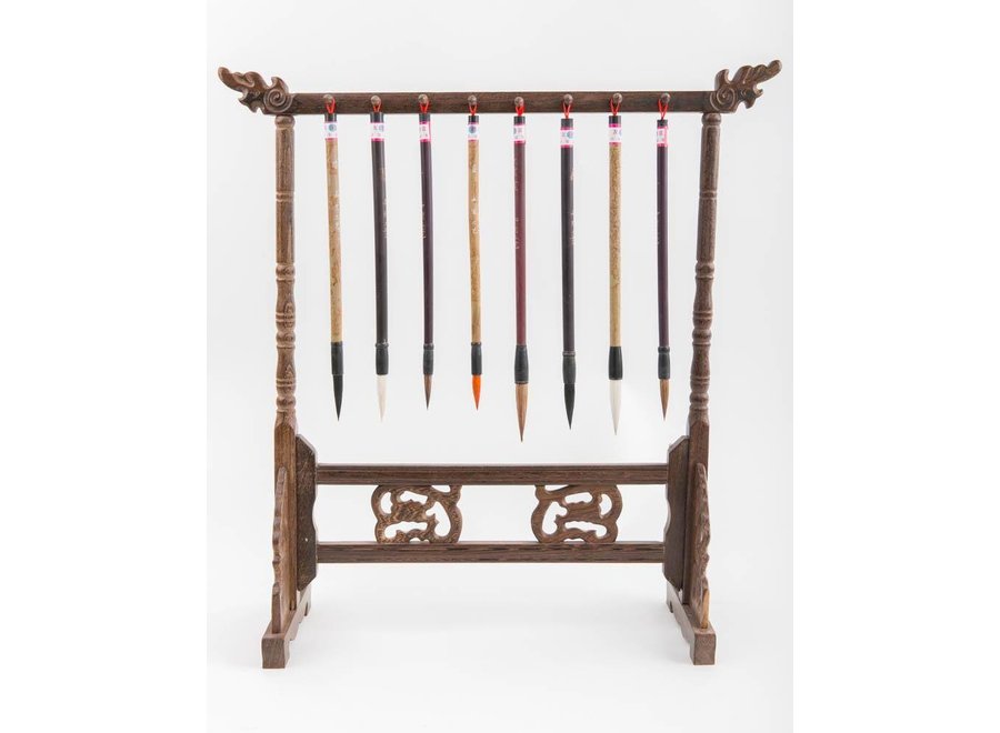 Calligraphy Brushes Rack Wood Handcarved