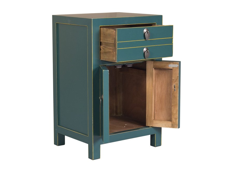 Chinese Bedside Table Teal W40xD32xH60cm