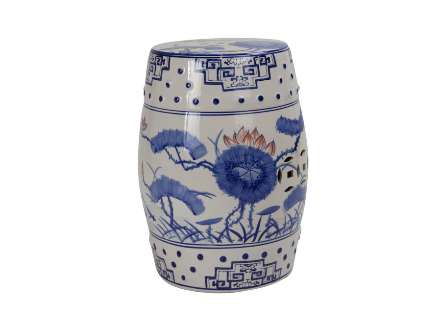 Tabouret en Porcelaine Céramique Chinois Fait Main Diam33xH46cm B-010