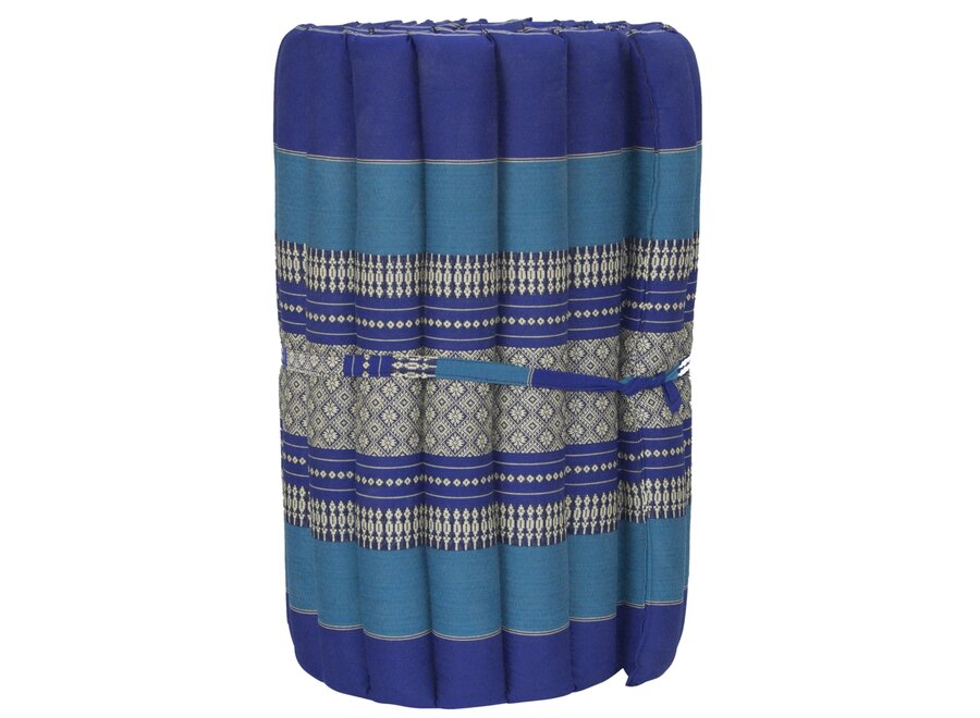 Thaimatte Rollbar Kapokfüllung 190x50x4.5cm Ocean Blue