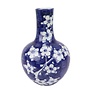Fine Asianliving Chinese Vase Blue White Porcelain Blossoms D15xH23cm