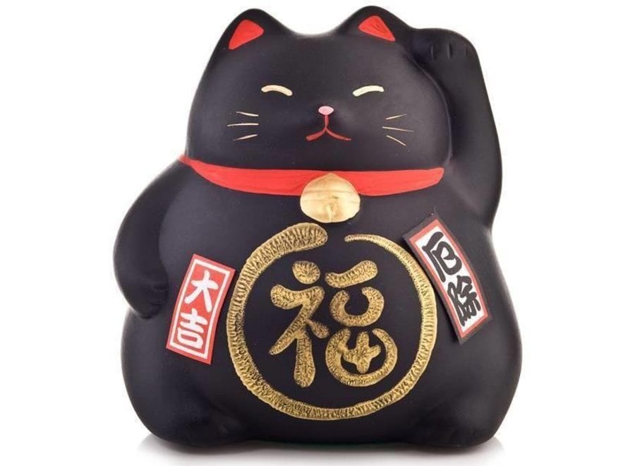 Winkekatze Maneki Neko Schwarz - Gegen Pech