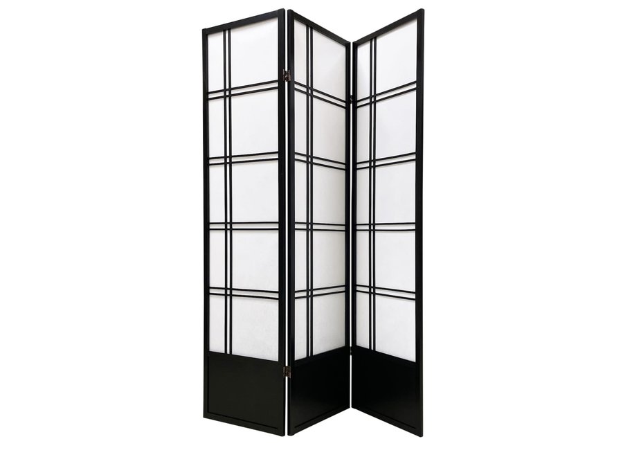 Paravent Japonais Shoji L135x180cm Noir - Nishio