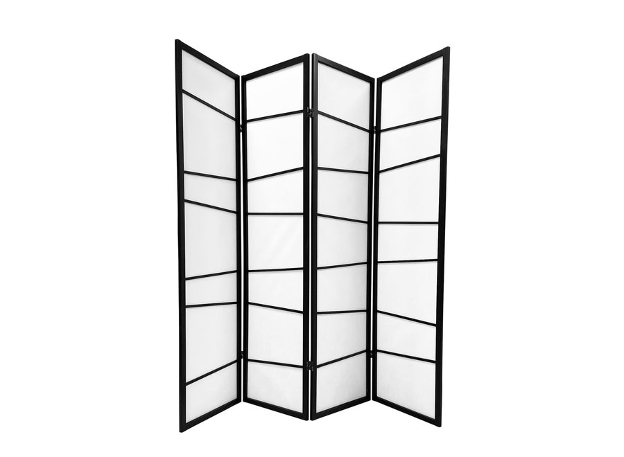 Japanese Room Divider Shoji W180xH180cm Privacy Screen Black - Fuji