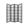 Japanese Room Divider Shoji W180xH180cm Privacy Screen Black - Isumi