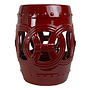 Ceramic Garden Stool D33xH46cm Coin Wine Red