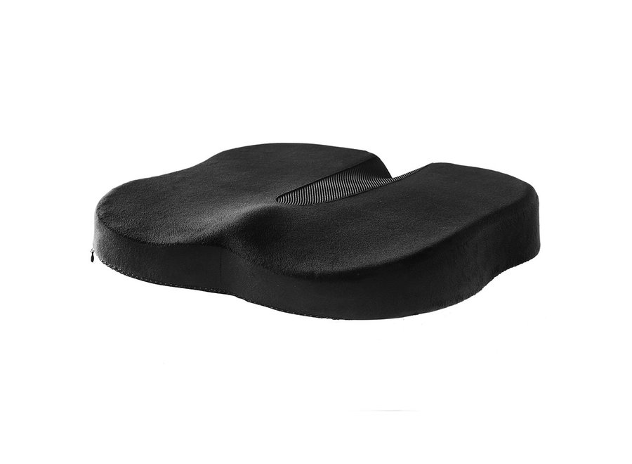 Cuscino per sedile ortopedico ventilato in memory foam rinforzato con gel 44,5x38,5x7,5 cm