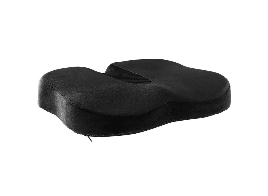 Cuscino per sedile ortopedico ventilato in memory foam rinforzato con gel 44,5x38,5x7,5 cm