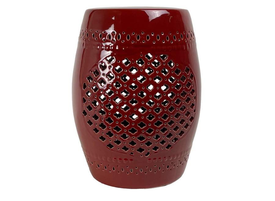 Sgabello da giardino in ceramica D34xH46cm rosso vino