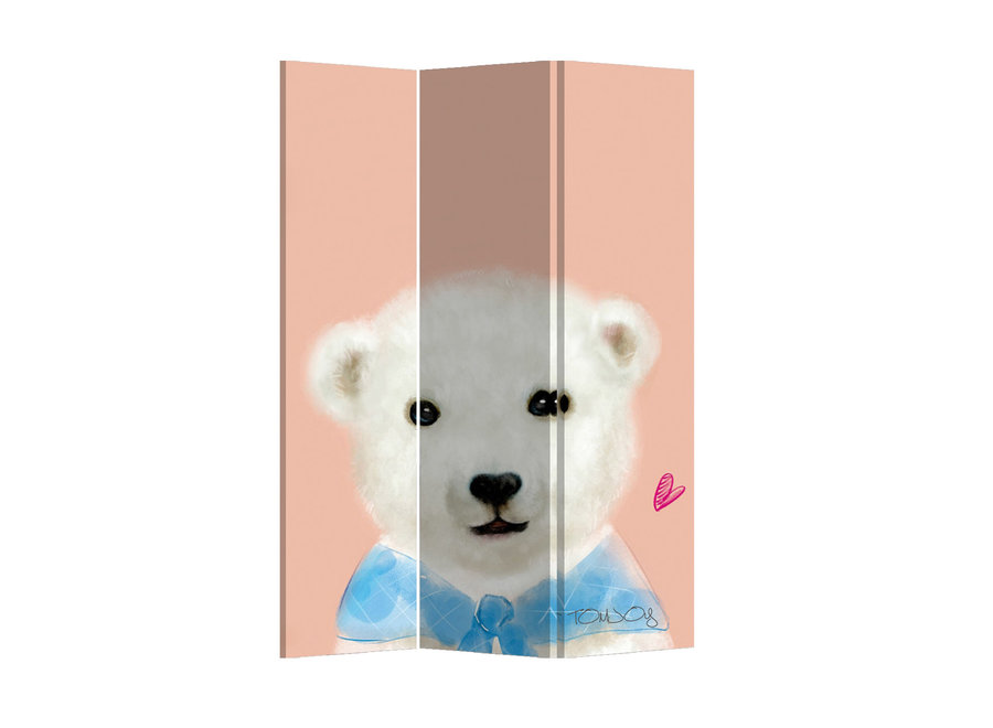 Room Divider Privacy Screen 3 Panels W120xH180cm Polar Bear