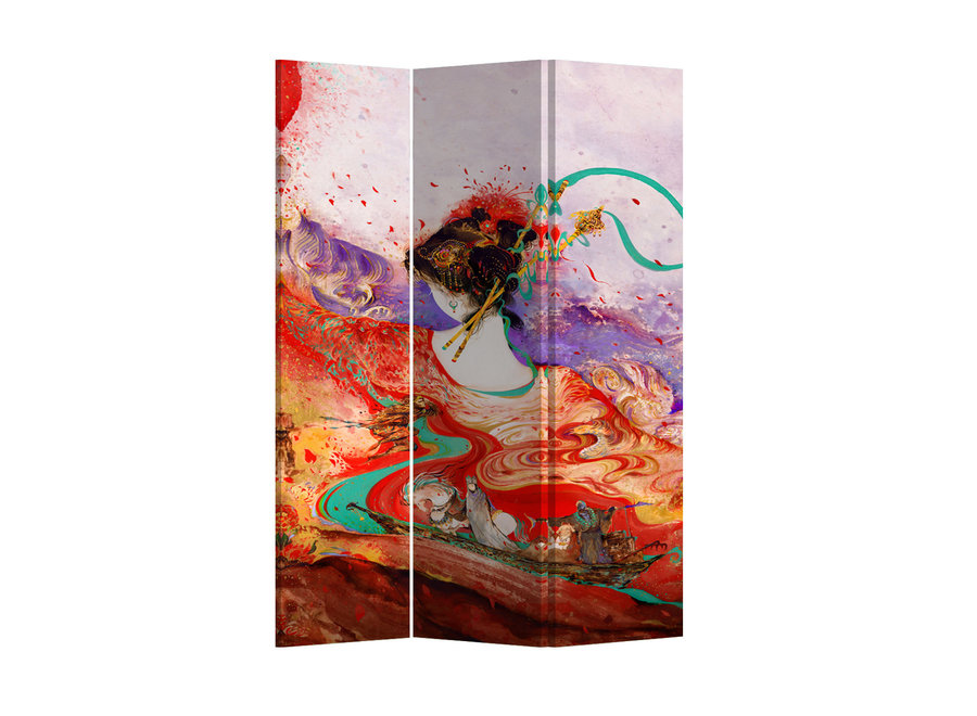 Paravent Raumteiler B120xH180cm 3-teilig Japanische Geisha