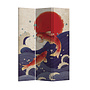 Room Divider Privacy Screen 3 Panels W120xH180cm Two Koi Fish