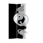 Biombo Separador de Lienzo A120xA180cm 3 Paneles Dragón Blanco y Negro