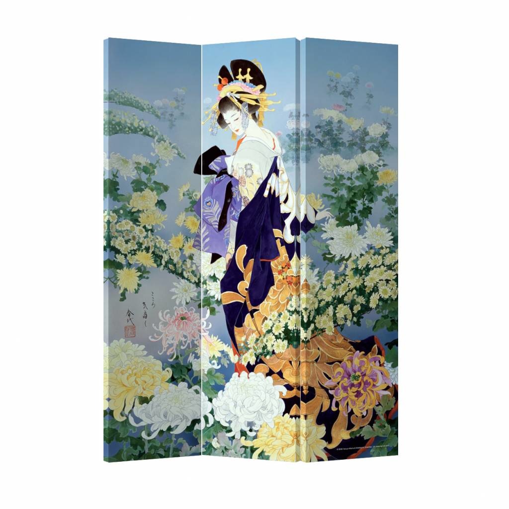 Fine Asianliving Room Divider Privacy Screen 3 Panel Geisha Flower ...
