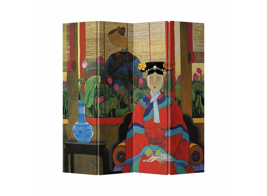 Chinese Room Divider Privacy Screen 4 Panel Chinese Lady L160xH180cm