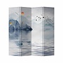 Canvas Room Divider Privacy Screen 4 Panel Lake And Landscape Two-sided