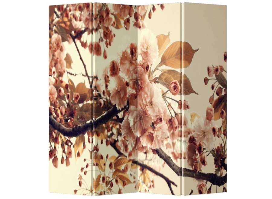 Paravent Interieur L160xH180cm 4 Panneaux Fleurs de Cerisier Sakura