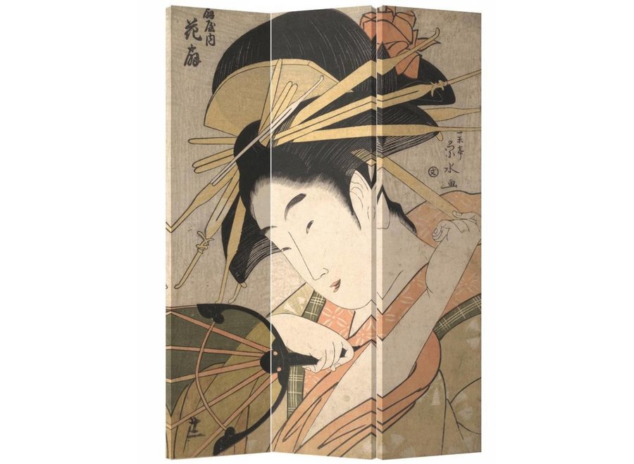 Biombo Japones Separador Anch.120xAlt.180cm Mujer Japonesa