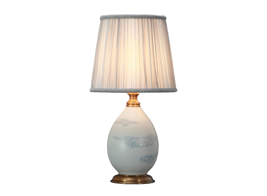 Lampe de Table en Porcelaine Orientale Chinoise Matte Nuage