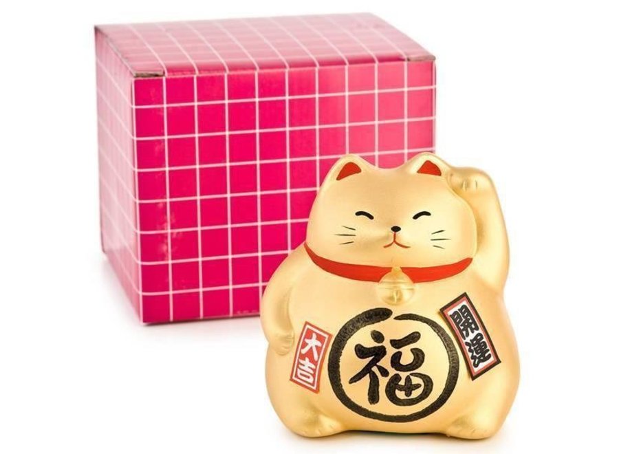 Winkekatze Maneki Neko Gold - Glücksfall