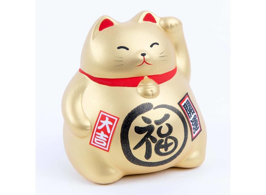 Winkekatze Maneki Neko Gold - Glücksfall