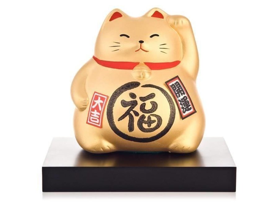 Winkekatze Maneki Neko Gold - Glücksfall