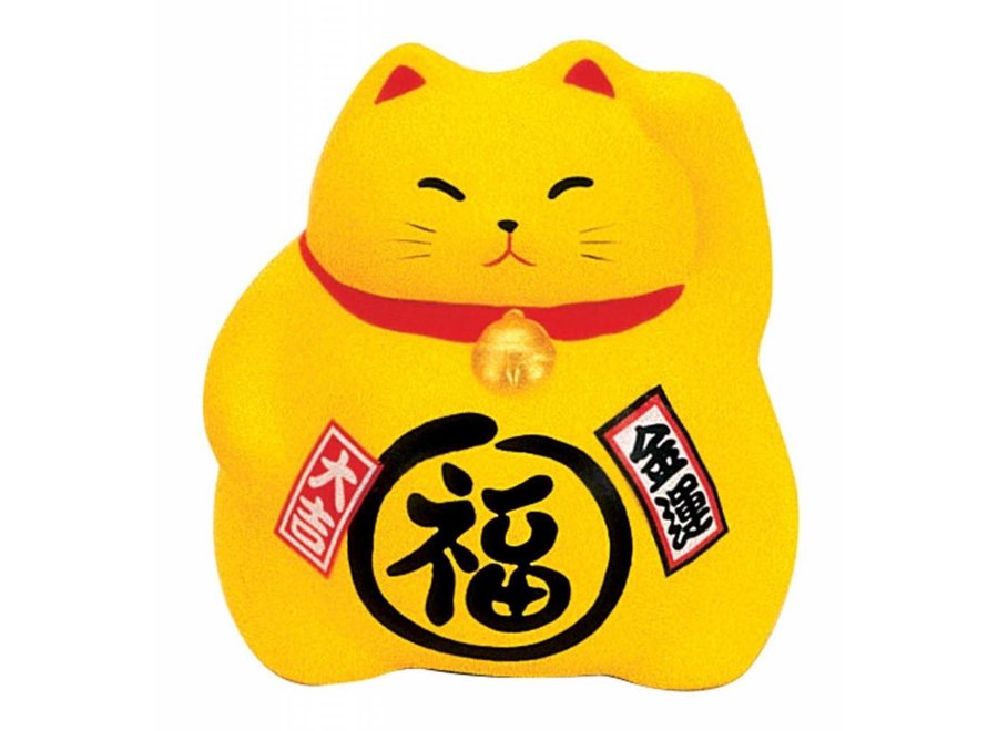 Fine Asianliving Lucky Cat Maneki Neko Yellow - Money