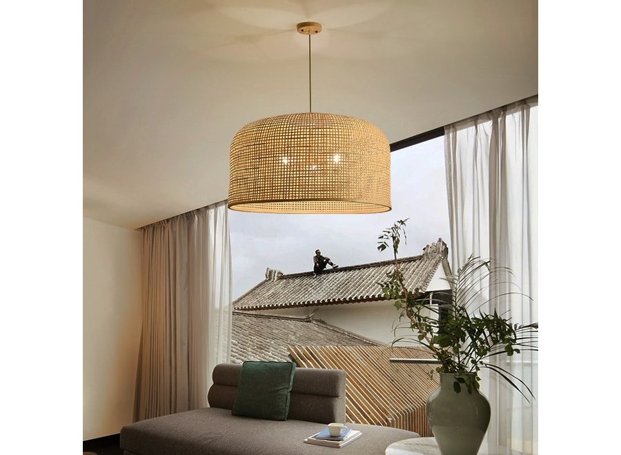 Bamboo Webbing Hanging Lamp Melbourne D65xH30cm