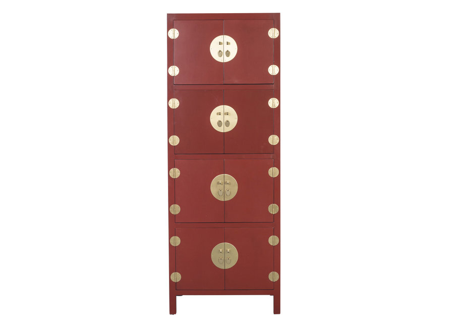 Chinese Cabinet Ruby Red W67xD45xH180cm - Orientique Collection