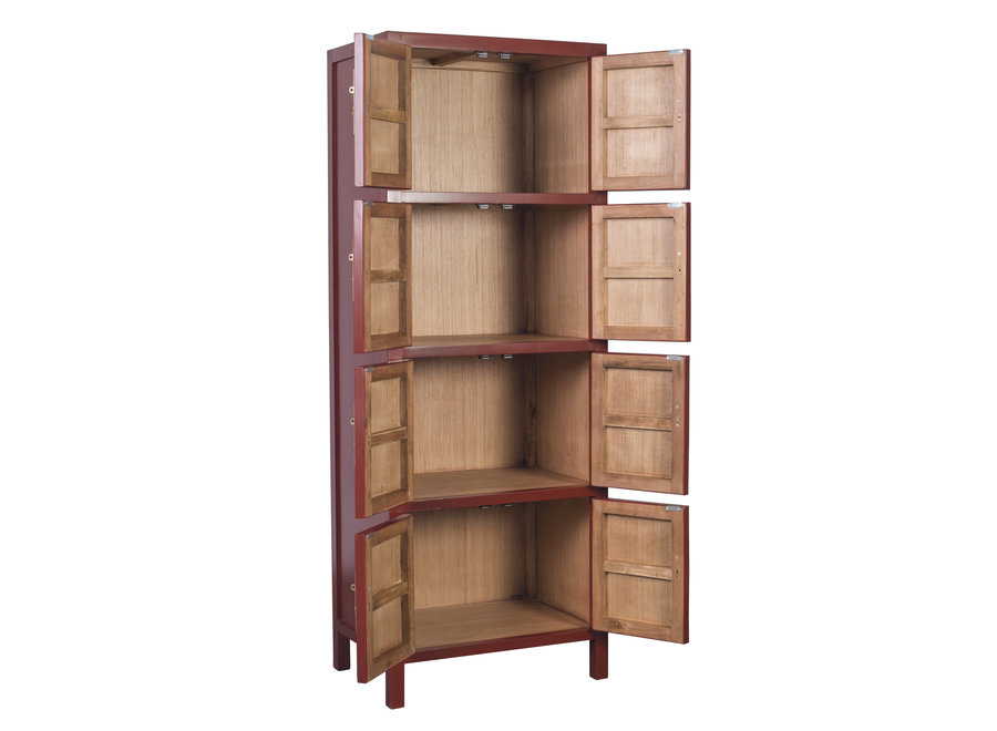 Armoire Chinoise Rouge Rubis L67xP45xH180cm - Orientique Collection