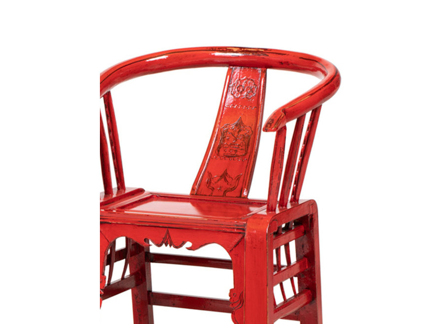 Chaise Chinoise Rouge L69xP69xH95cm