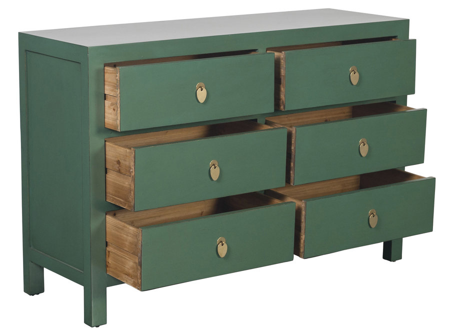 Commode Chinoise Pin Vert L120xP40xH80cm