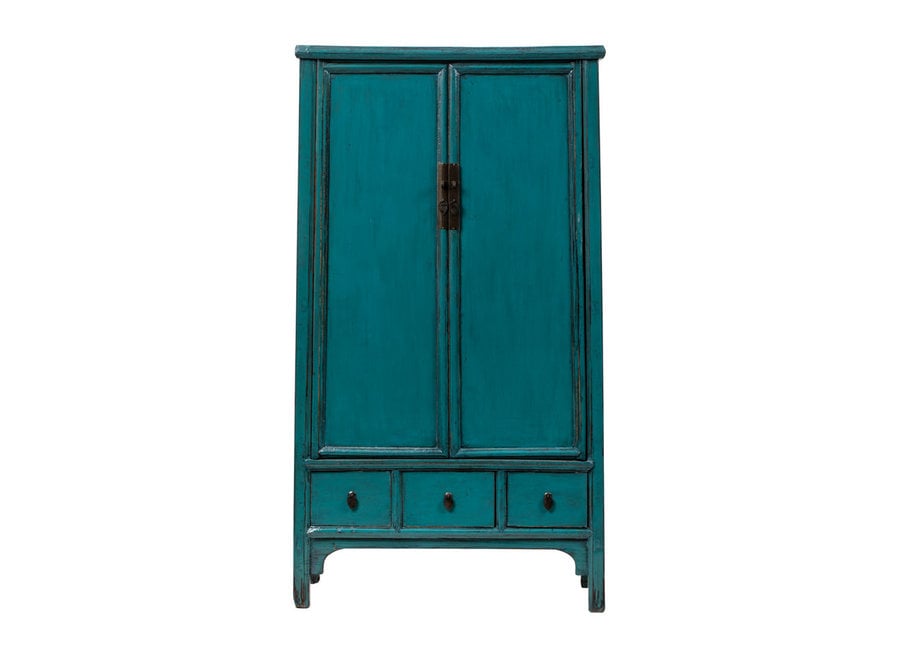 Armoire Chinoise Ancienne Bleue Canard L105xP47xH189cm